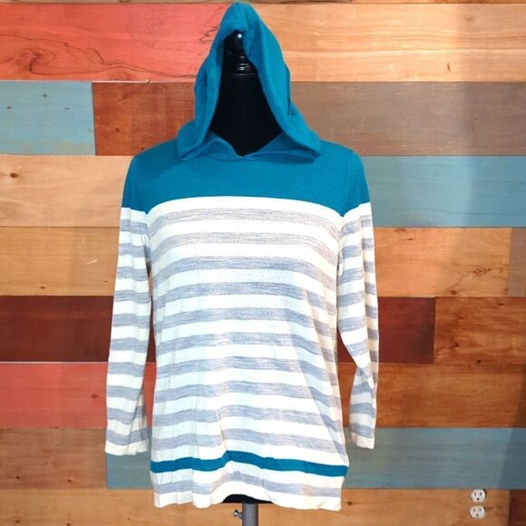 XL WOOL blend Calvin Klein pullover hooded sweatshirt lightweight - Picture 1 of 5